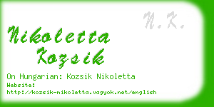 nikoletta kozsik business card